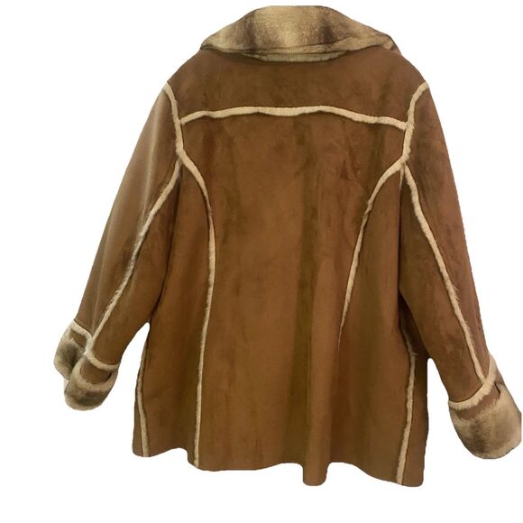 Dennis Basso Women 1X Brown Penny Lane Suede Leather Faux Fur Cuff reversible - Picture 5 of 8